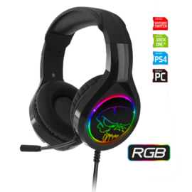 Spirit of Gamer Fejhallgató - PRO-H8 RGB (MultiPlatform, mikrofon, 3.5mm jack, hangerőszabályzó, 2m kábel, fekete)