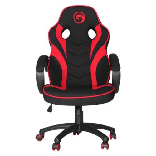 Marvo Gamer szék - CH-303 RD (állítható dőlés/magasság; fix kartámasz; PU; max.150kg-ig, fekete-piros)